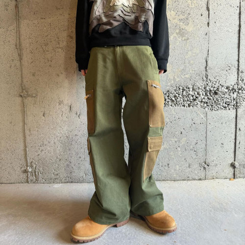 Custom Clothing Manufacturers Colored belts Embroidered cargo pants