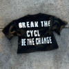 Custom Clothing Manufacturers Applique Embroidery Acid wash T-shirt
