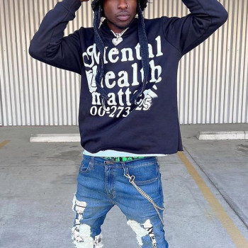 Custom Clothing Manufacturer Digital Printed Pullover Raw Hem Hoodies