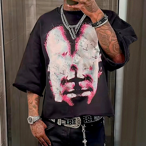 Custom Clothing Manufacturers Digital Printing Acid wash 100% cotton T-shirt