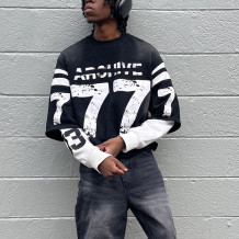 Custom Clothing Manufacturer Digital Printing Fake Two Piece Embroidery T-Shirt