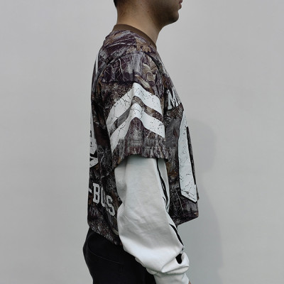 Custom Clothing Manufacturer Digital Printing Fake Two Piece Embroidery T-Shirt