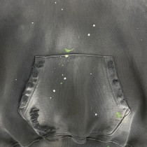 Custom Clothing Manufacturer Acid Washed Distressed Ink Splash Print Hoodie