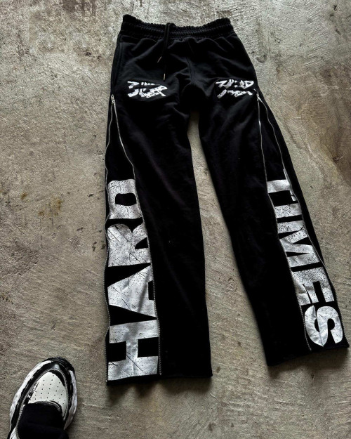 Custom Clothing Manufacturer Side Zipper Digital Printing High Waist Pants