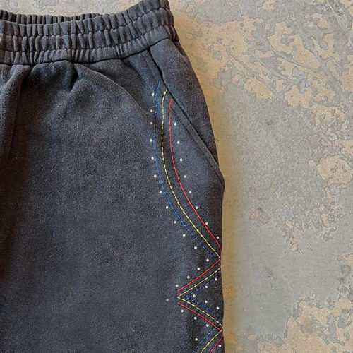 Custom Clothing Manufacturers Hot Diamond Embroidery Acid Wash Pants