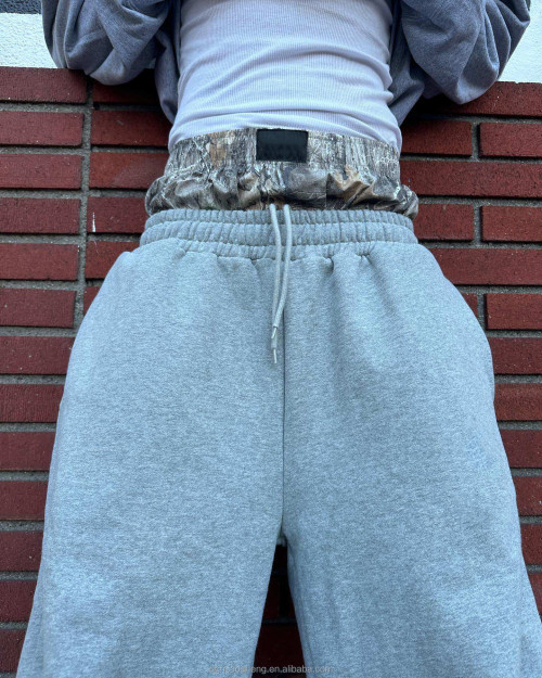 Custom Clothing Manufacturers Camouflage Double Belt Waist Drawstring Cotton Pants