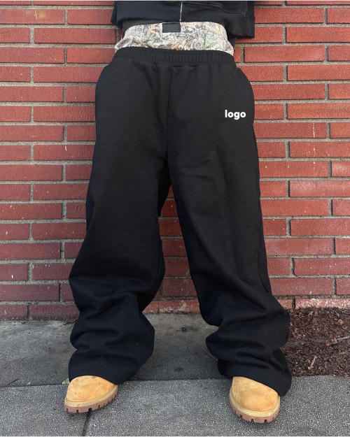 Custom Clothing Manufacturers Camouflage Double Belt Waist Drawstring Cotton Pants
