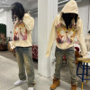 Custom Clothing Manufacturers Thermal Diamond Screen Printed Zipper Hoodie