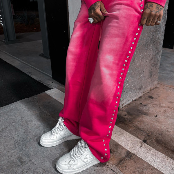 Custom Clothing Manufacturers Hot Diamond Acid Washed Cotton Pants