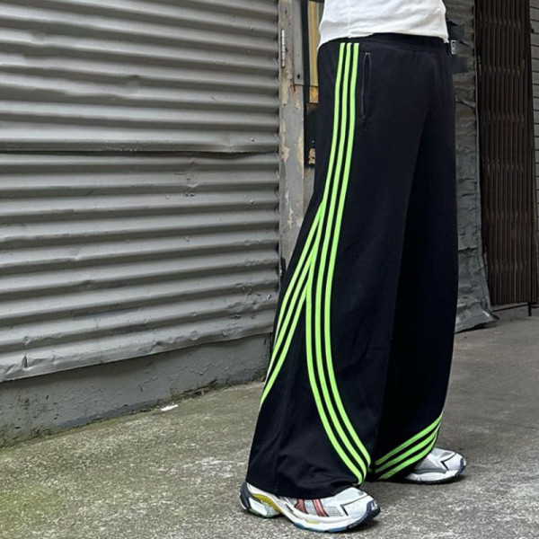 Custom Clothing Manufacturers 100% Cotton Zipper Pocket Striped Pants