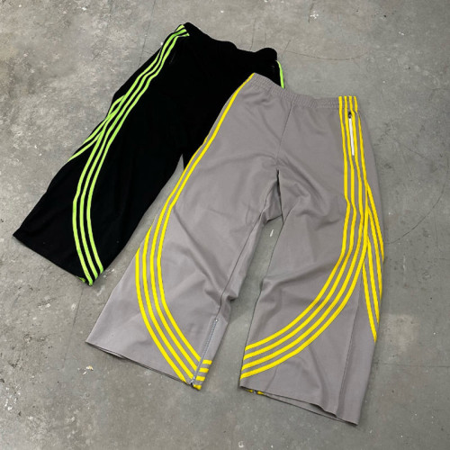 Custom Clothing Manufacturers 100% Cotton Zipper Pocket Striped Pants