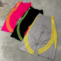 Custom Clothing Manufacturers 100% Cotton Zipper Pocket Striped Pants