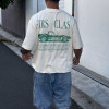 Custom Clothing Manufacturer 100% Cotton Screen Printed Raw Hem T-Shirt