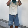 Custom Clothing Manufacturer 100% Cotton Screen Printed Raw Hem T-Shirt