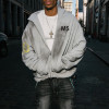 Custom clothing manufacturer screen printed dirty damaged zipper hoodie