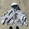 Custom clothing manufacturer screen printed dirty damaged zipper hoodie