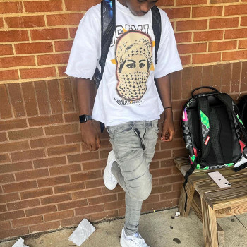 Custom Clothing Manufacturer 100% Cotton Digital Printed Raw Hem T-Shirt