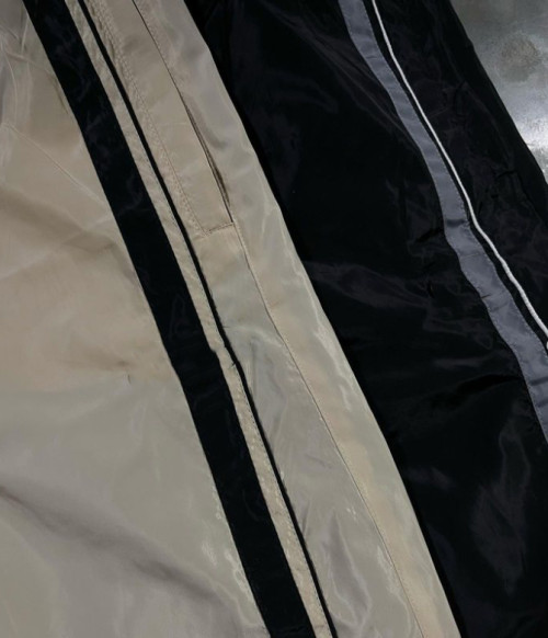 Custom Clothing Manufacturers Striped 100% Nylon zipper Slit Pants