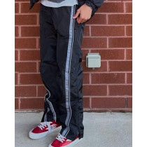 Custom Clothing Manufacturers Striped 100% Nylon zipper Slit Pants