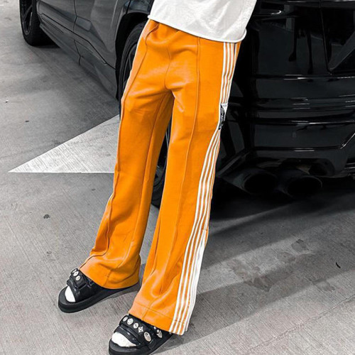 Custom Clothing Manufacturer 100% Cotton Striped Straight Leg Pants