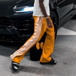 Custom Clothing Manufacturer 100% Cotton Striped Straight Leg Pants