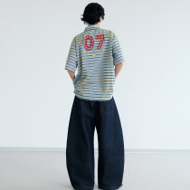 Custom Clothing Manufacturers Embroidery Digital Printed Striped Shirt