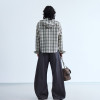 Custom Clothing Manufacturers Embroidered Plaid Cropped Jacket