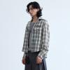 Custom Clothing Manufacturers Embroidered Plaid Cropped Jacket