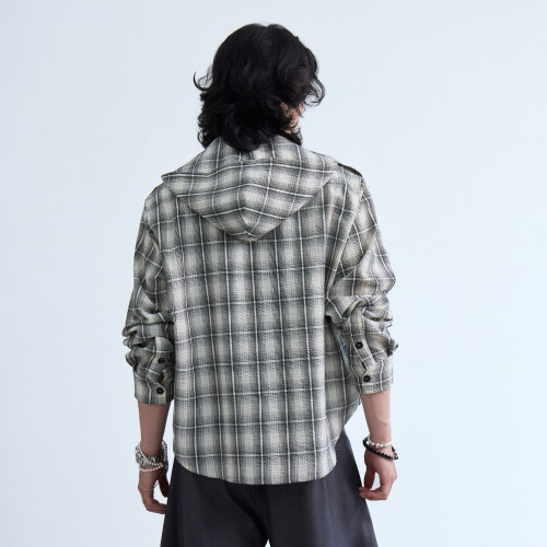Custom Clothing Manufacturers Embroidered Plaid Cropped Jacket