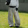 Custom Clothing Manufacturer Dirty Wide Leg Leisure Jeans