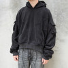 Custom Clothing Manufacturers 100% Cotton Black Blank Pullover