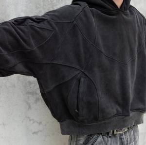 Custom Clothing Manufacturers 100% Cotton Black Blank Pullover