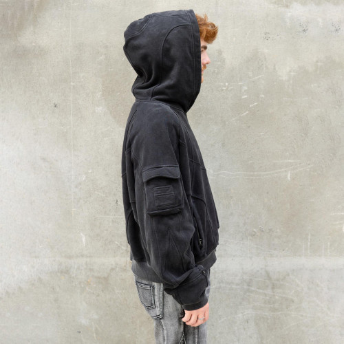 Custom Clothing Manufacturers 100% Cotton Black Blank Pullover