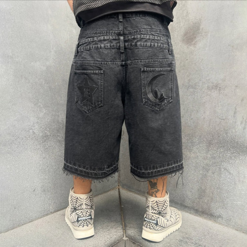 Custom Clothing Manufacturers Original Embroidered Double Waist Denim Shorts