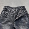 Custom Clothing Manufacturers Original Embroidered Double Waist Denim Shorts