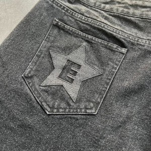 Custom Clothing Manufacturers Original Embroidered Double Waist Denim Shorts