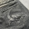 Custom Clothing Manufacturers Original Embroidered Double Waist Denim Shorts
