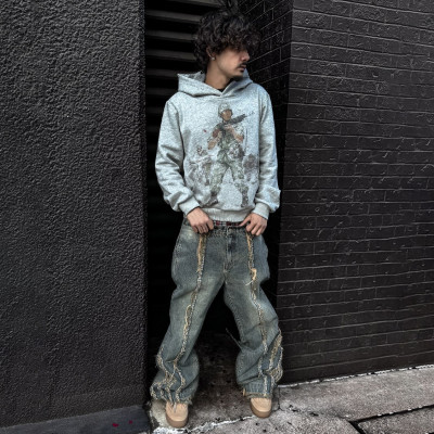 Custom Clothing Manufacturers Screen printed 100% cotton pullover Hoodie
