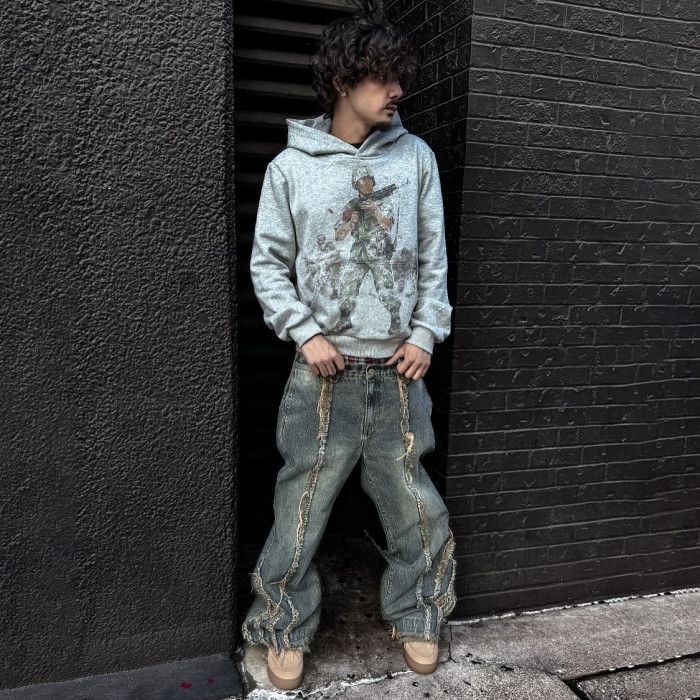Custom Clothing Manufacturers Screen printed 100% cotton pullover Hoodie