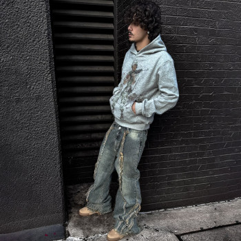 Custom Clothing Manufacturers Screen printed 100% cotton pullover Hoodie