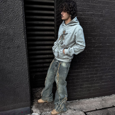 Custom Clothing Manufacturers Screen printed 100% cotton pullover Hoodie