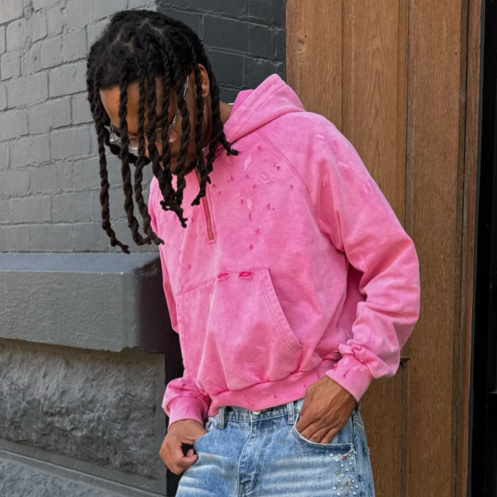 Custom Clothing Manufacturer Blank Hoodies Acid Wash Pullover Hoodies