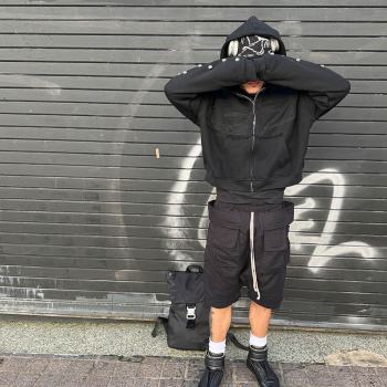 Custom Clothing Manufacturer Applique Embroidery Rivet Raw Hoodie