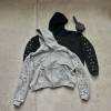 Custom Clothing Manufacturer Applique Embroidery Rivet Raw Hoodie