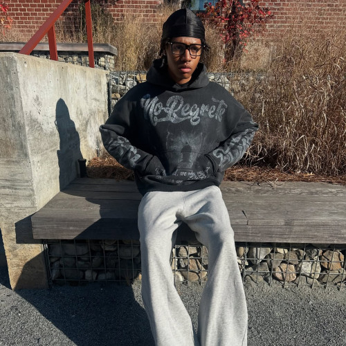 Custom Clothing Manufacturer Screen printing Distress Acid Wash Hoodie