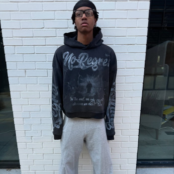 Custom Clothing Manufacturer Screen printing Distress Acid Wash Hoodie