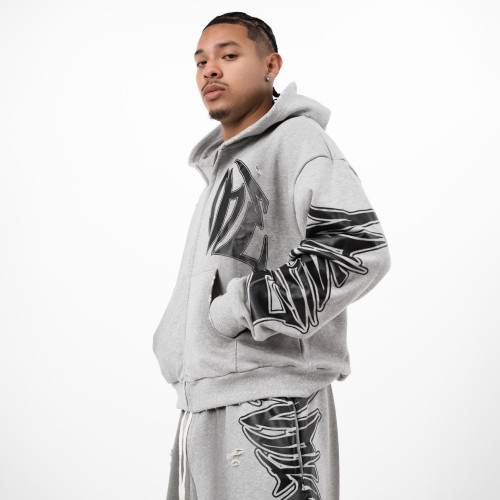 Custom Clothing Manufacturer Digital Printing Spray Dirty Distressed Hoodies