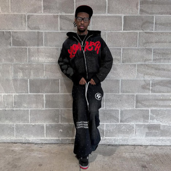 Custom Clothing Manufacturer Applique Embroidery Puff Printed Hoodie