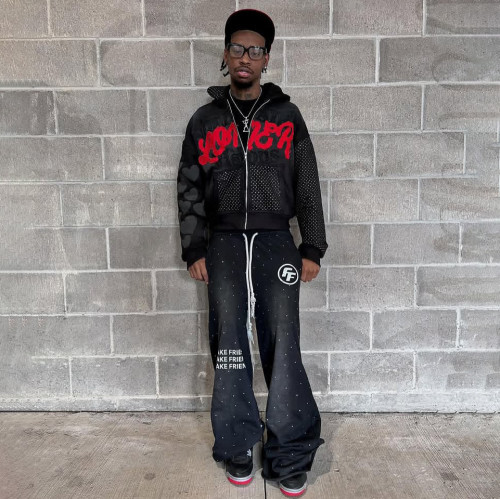 Custom Clothing Manufacturer Applique Embroidery Puff Printed Hoodie