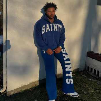 Custom Clothing Manufacturer Applique Embroidery Zipper Casual Sports Suit